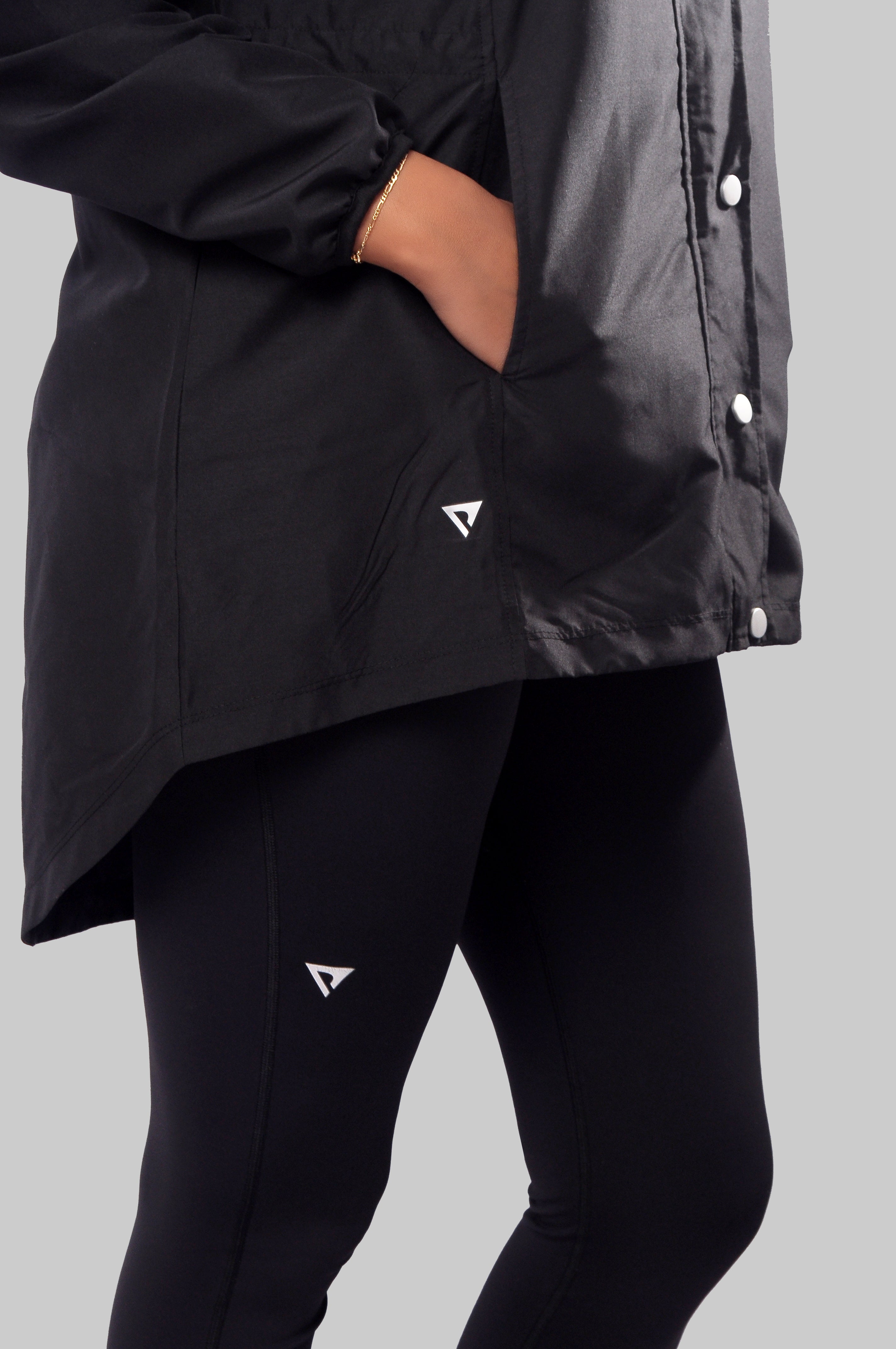 Waterproof Long Jacket- Black