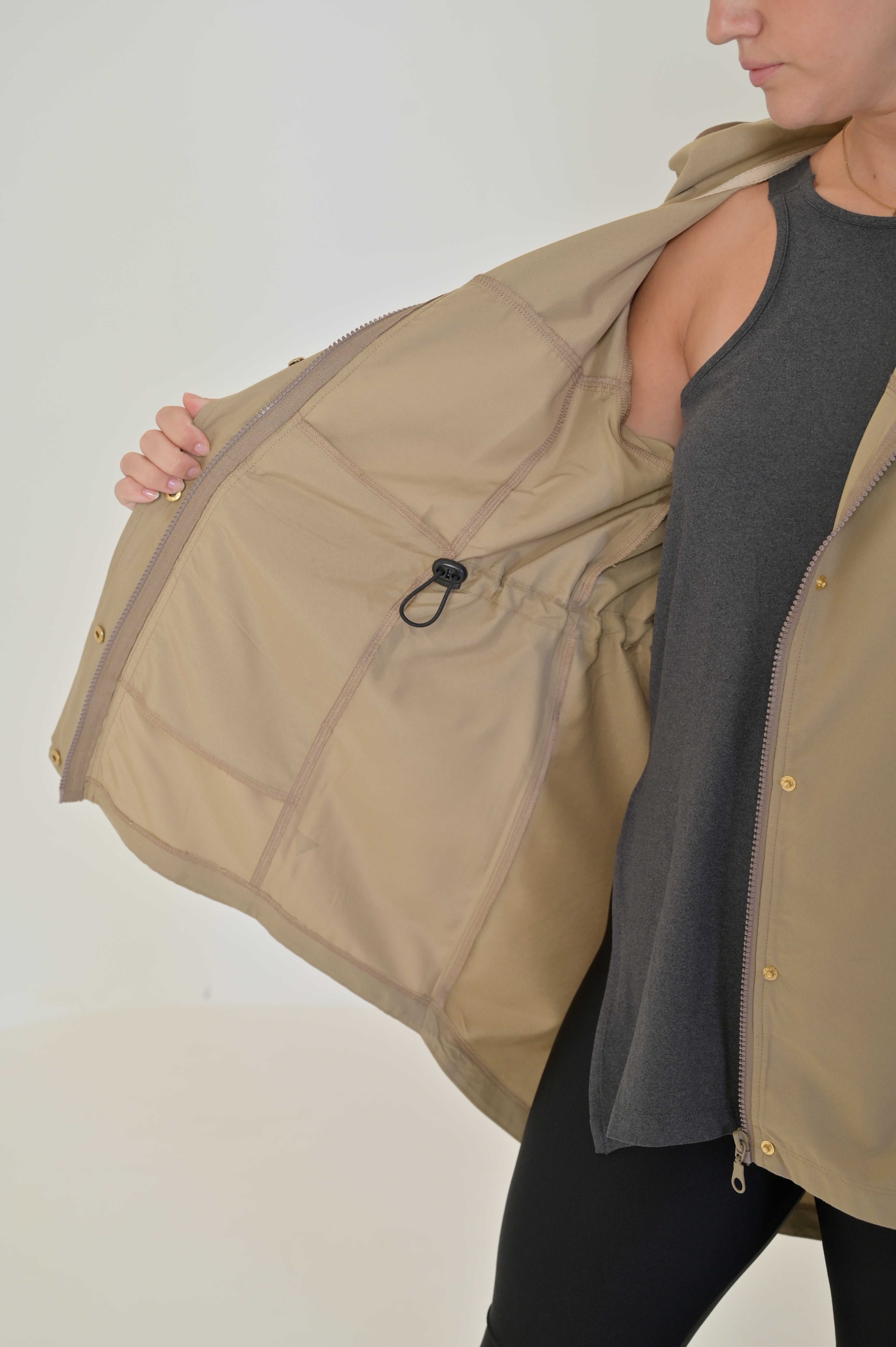 Waterproof Long Jacket - Beige