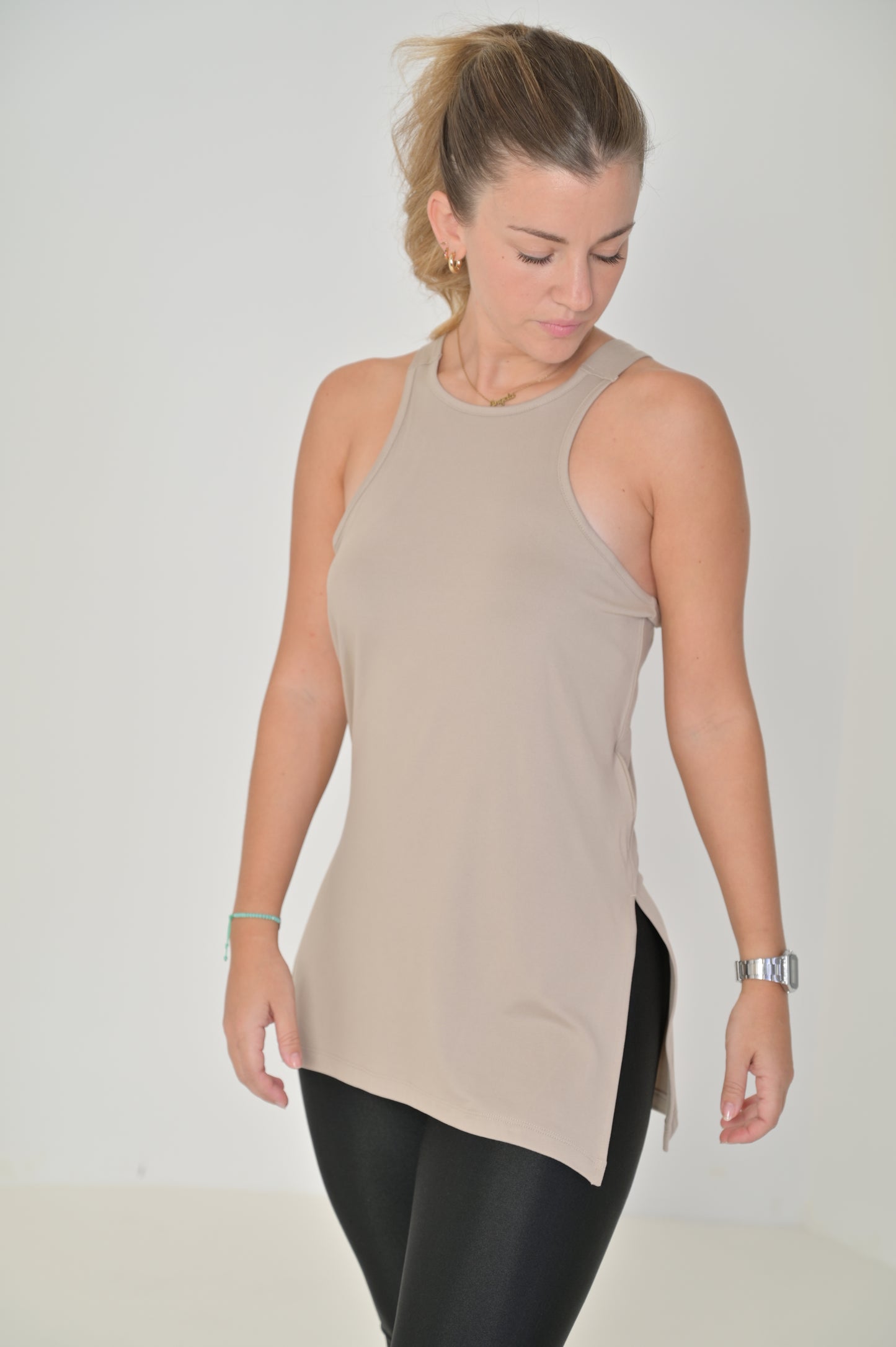 Long tank top- Beige