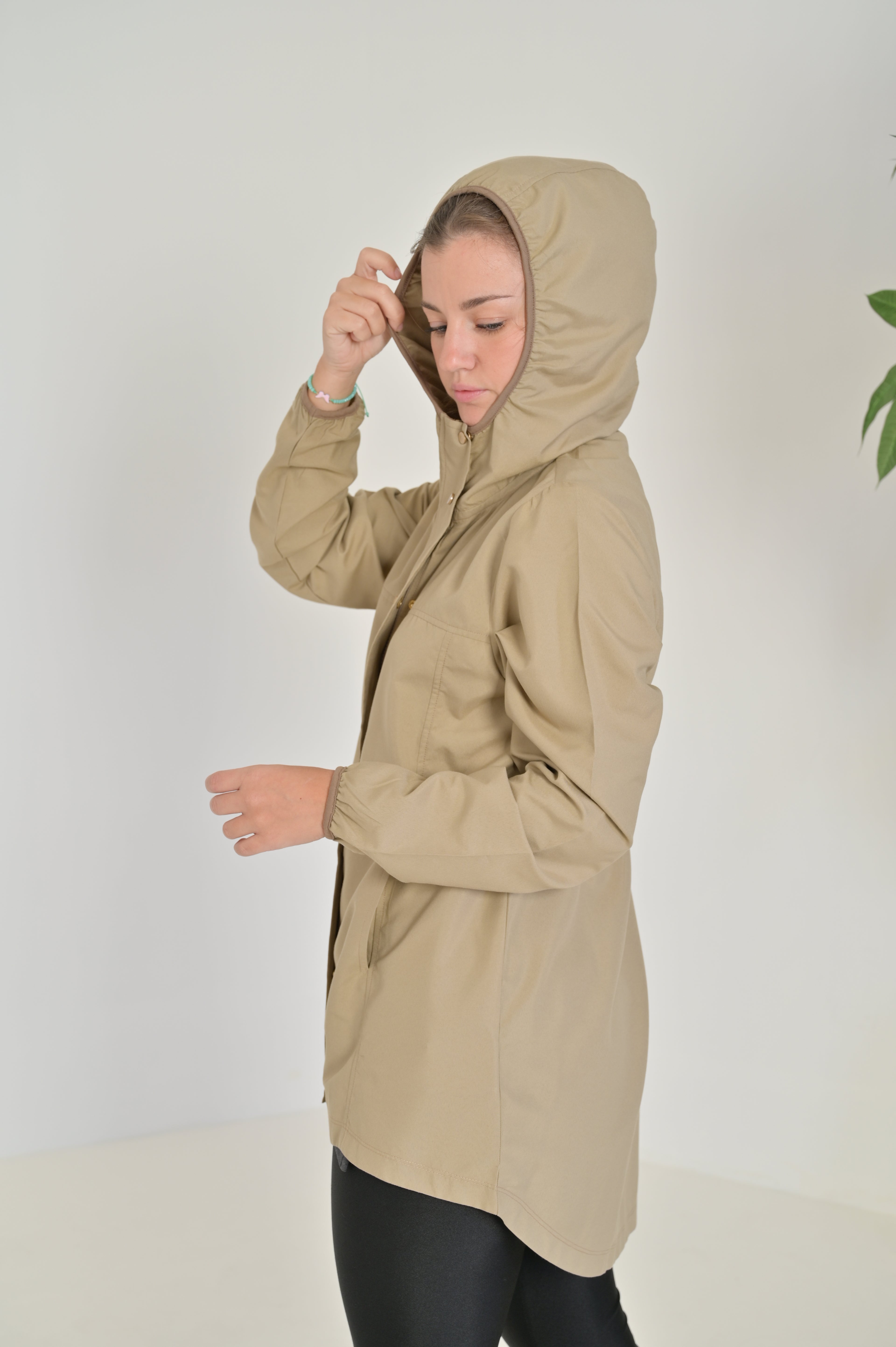 Waterproof Long Jacket - Beige